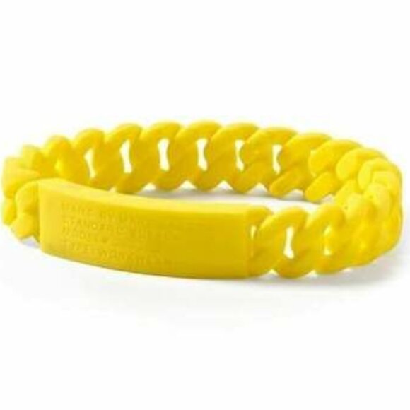 NWT Marc By Marc Jacobs Yellow Standard Supply Braided Silicone Rubber Bracelet - Picture 2 of 6